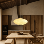 Pleated Fabric Shade Pendant Light - Round Lantern Design