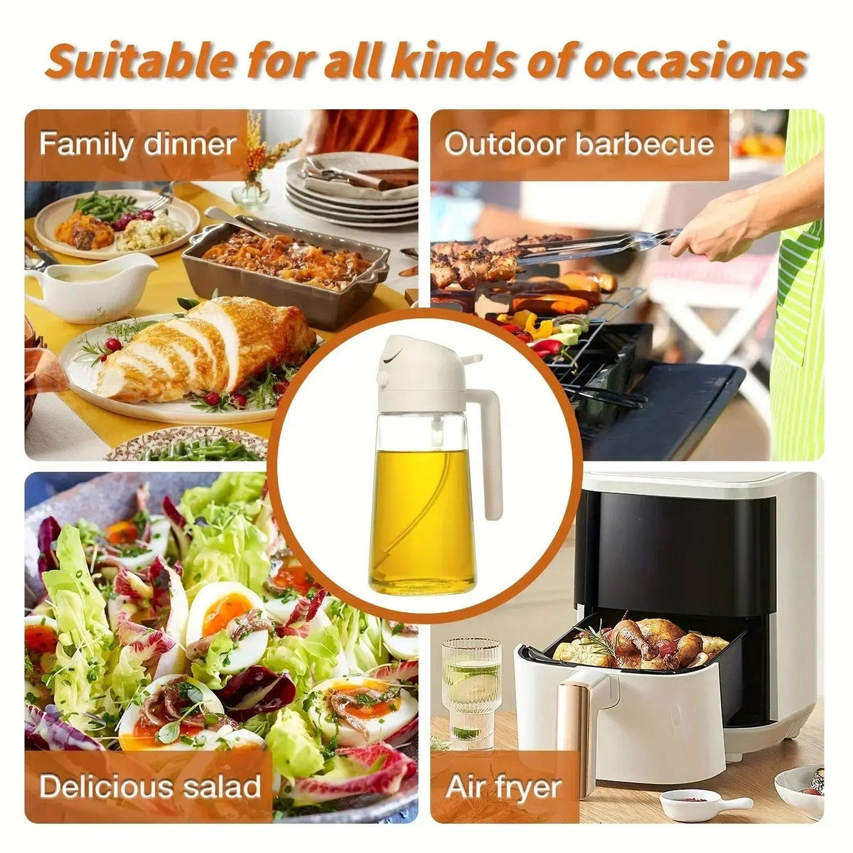 CulinarySpritz - 2-in-1 Oil Dispenser with Tilt & Spray Functionality
