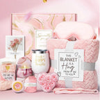 Charming Bridal Relaxation Set - Cozy Blanket, Silk Mask & Socks