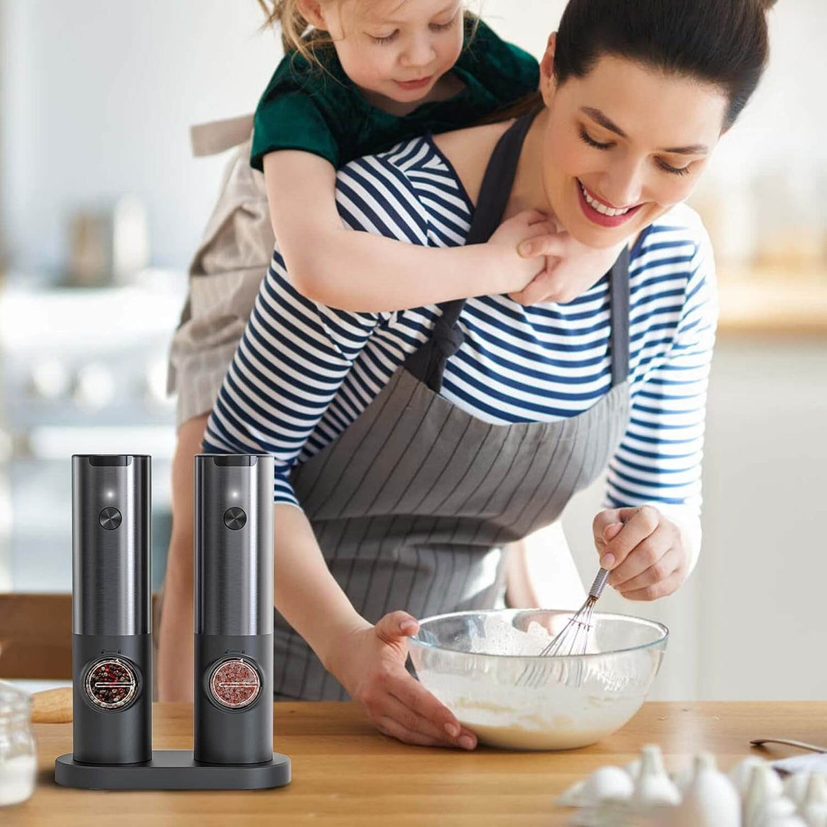 Sleek Rechargeable Spice Grinder Set – USB Powered, Adjustable Grind