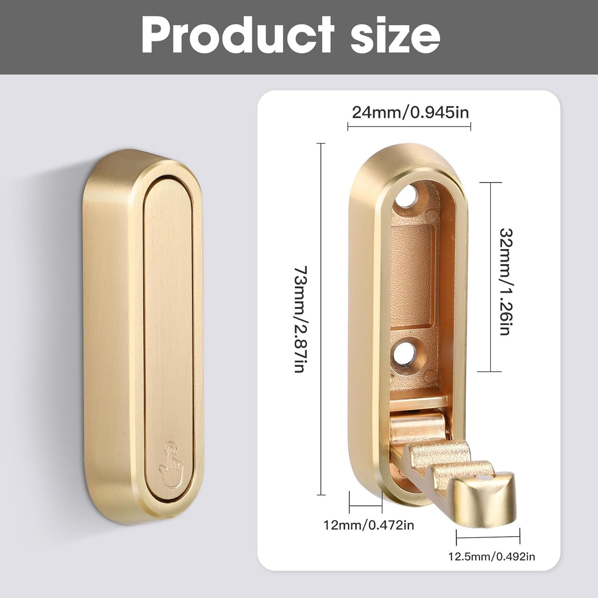 Compact Foldable Wall Hook - Stylish Zinc Alloy Organizer