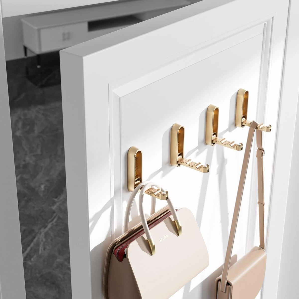 Compact Foldable Wall Hook - Stylish Zinc Alloy Organizer