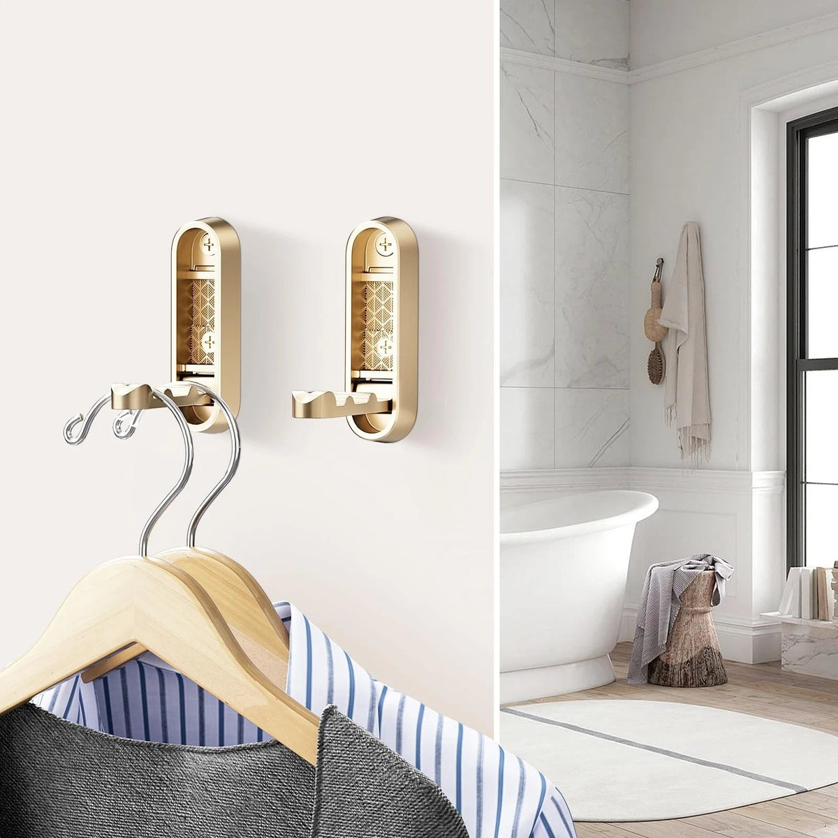 Compact Foldable Wall Hook - Stylish Zinc Alloy Organizer