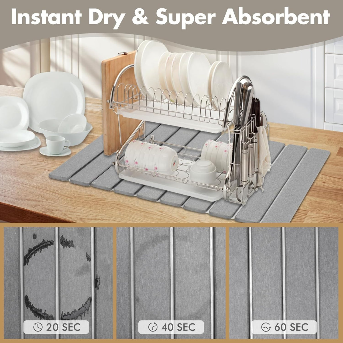 SwiftDry Diatomite Bath Mat - Anti-Mold, Heat-Resistant & Versatile