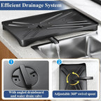 Premium Kitchen Dish Drying Rack with Adjustable Drainboard