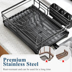 Premium Kitchen Dish Drying Rack with Adjustable Drainboard