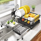 Premium Kitchen Dish Drying Rack with Adjustable Drainboard