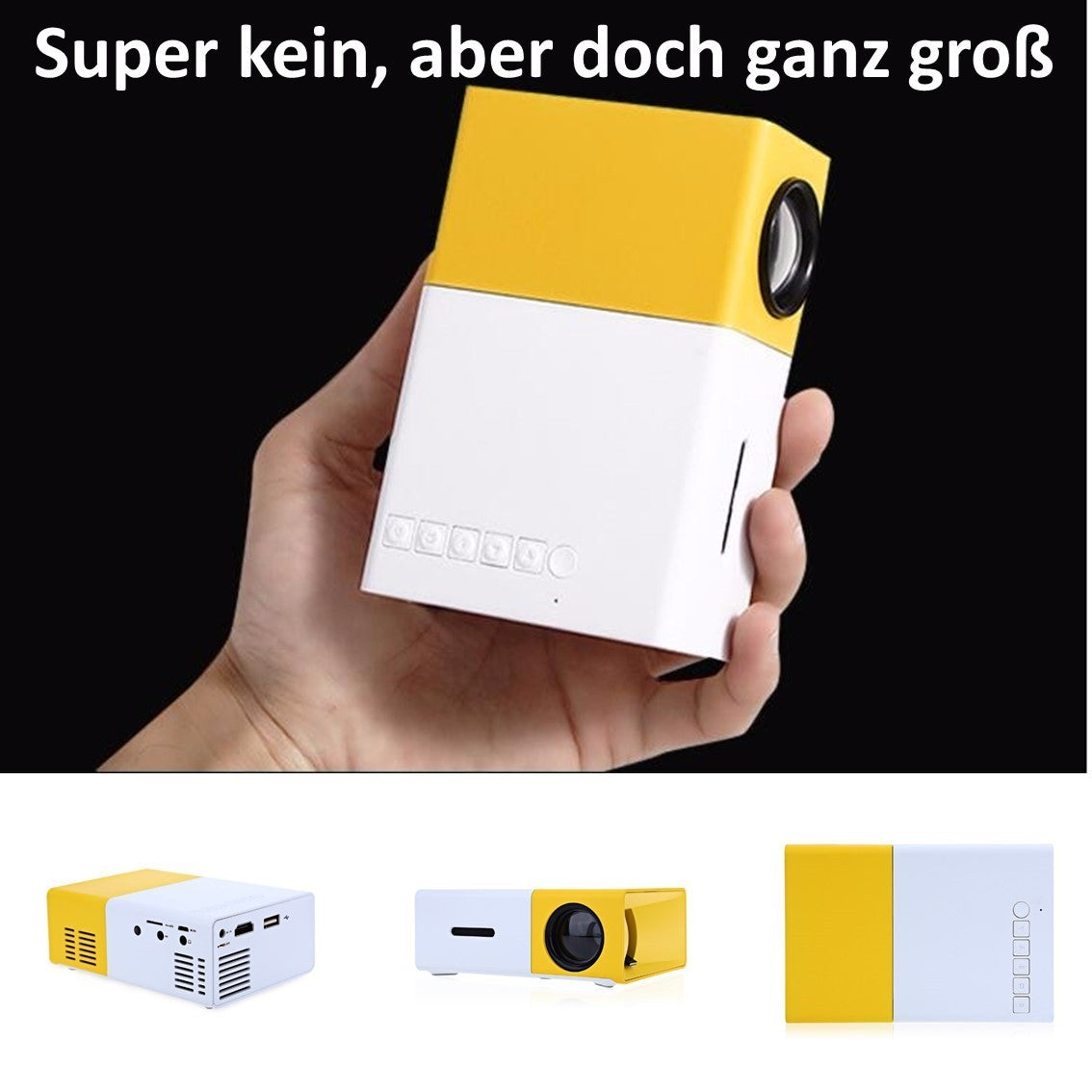 1,000-Lumen Compact Portable Mini Projector