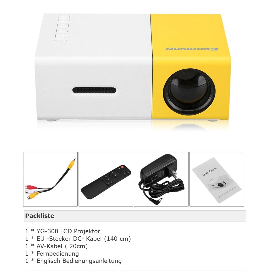 1,000-Lumen Compact Portable Mini Projector