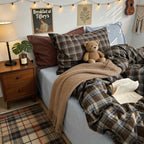 100% Cotton Breathable Vintage Plaid Bedding Set