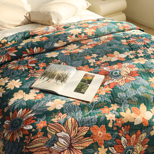 100% Cotton Double Gauze Tassel-Edged Throw Blanket