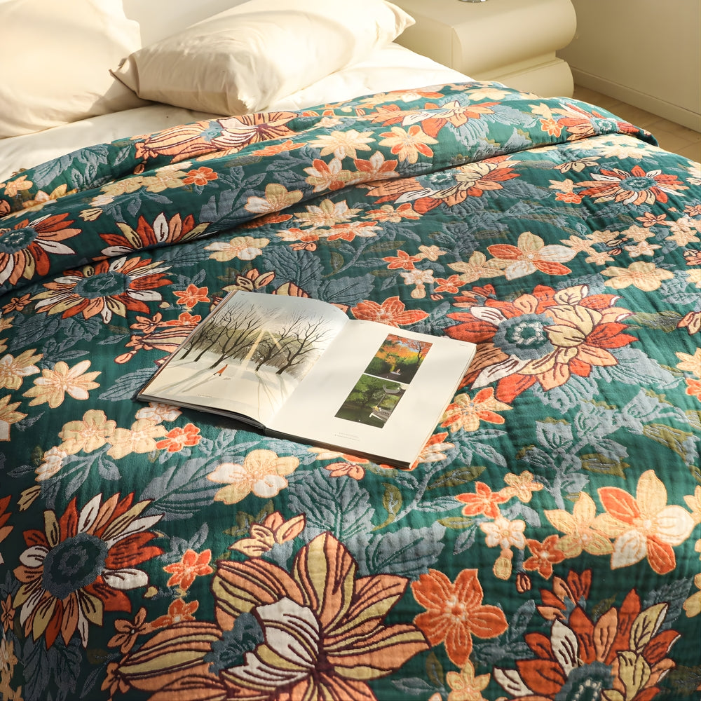 100% Cotton Double Gauze Tassel Throw Blanket