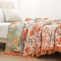 100% Cotton Floral Throw Blanket (Machine Washable)