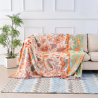 100% Cotton Floral Throw Blanket (Machine Washable)