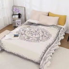 100% Cotton Fringed Boho Mandala Blanket