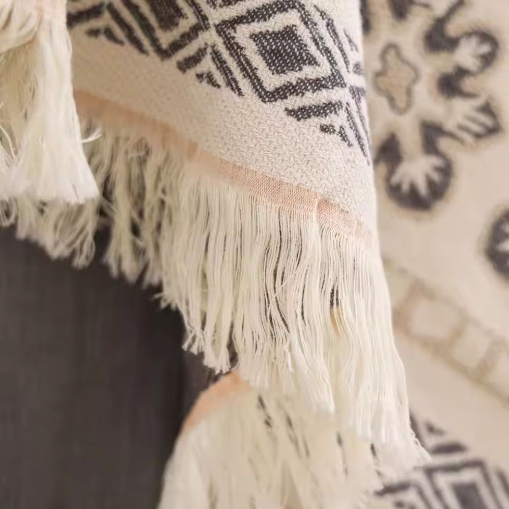 100% Cotton Fringed Boho Mandala Blanket