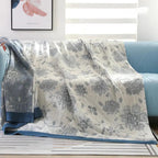 100% Cotton Jacquard Floral Throw Blanket