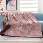 100% Cotton Jacquard Floral Throw Blanket