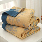 100% Cotton Jacquard Floral Throw Blanket