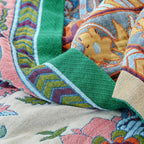 100% Cotton Reversible European Floral Jacquard Blanket