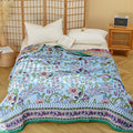 100% Cotton Reversible European Floral Jacquard Blanket