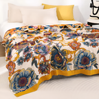 100% Cotton Reversible Floral Blanket (79 x 90 in)