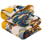 100% Cotton Reversible Floral Blanket (79 x 90 in)