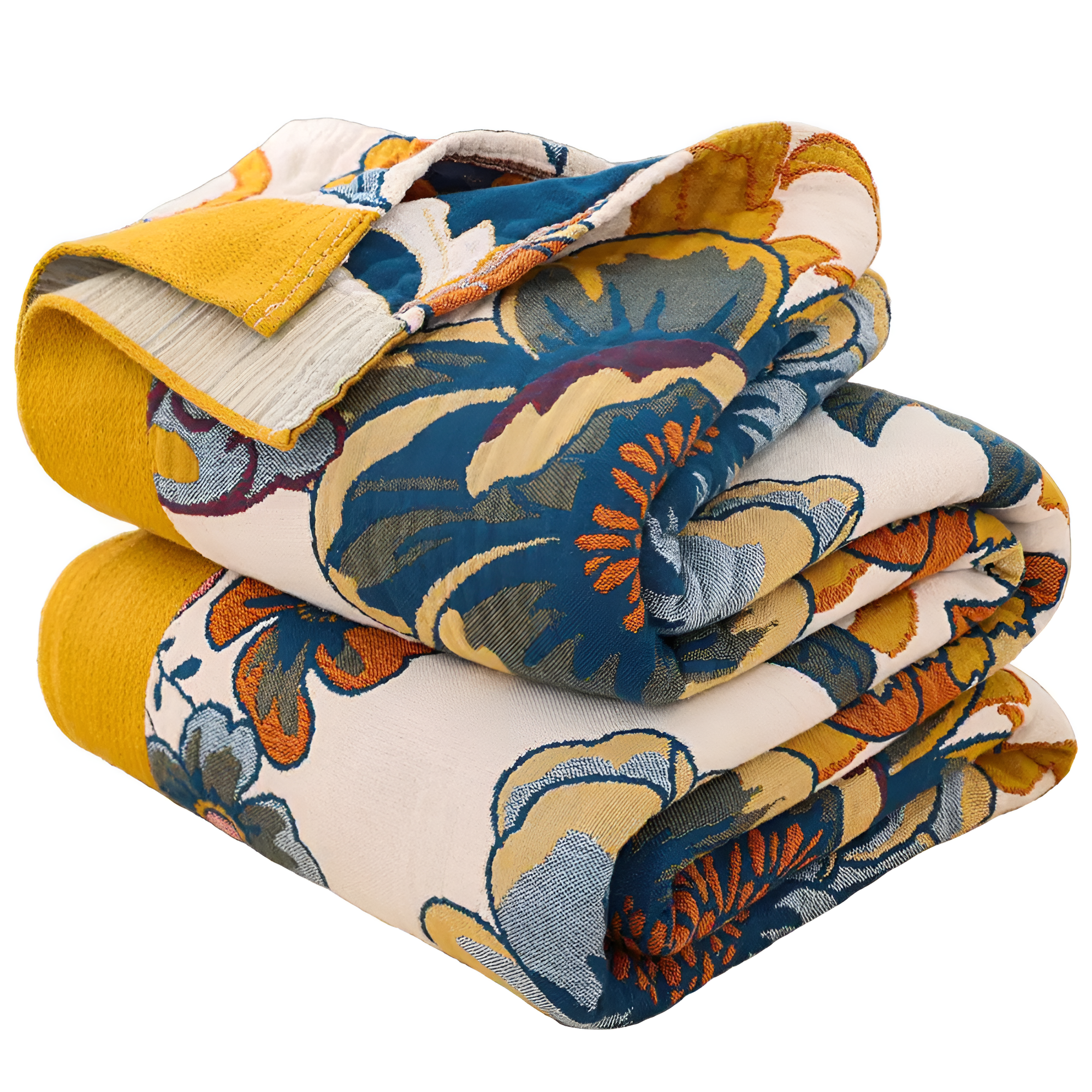 100% Cotton Reversible Floral Blanket (79 x 90 in)