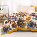 100% Cotton Reversible Floral Blanket (79 x 90 in)
