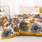 100% Cotton Reversible Floral Blanket (79 x 90 in)