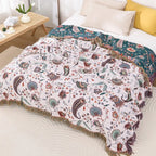 100% Cotton Reversible Floral Blanket (All-Season)