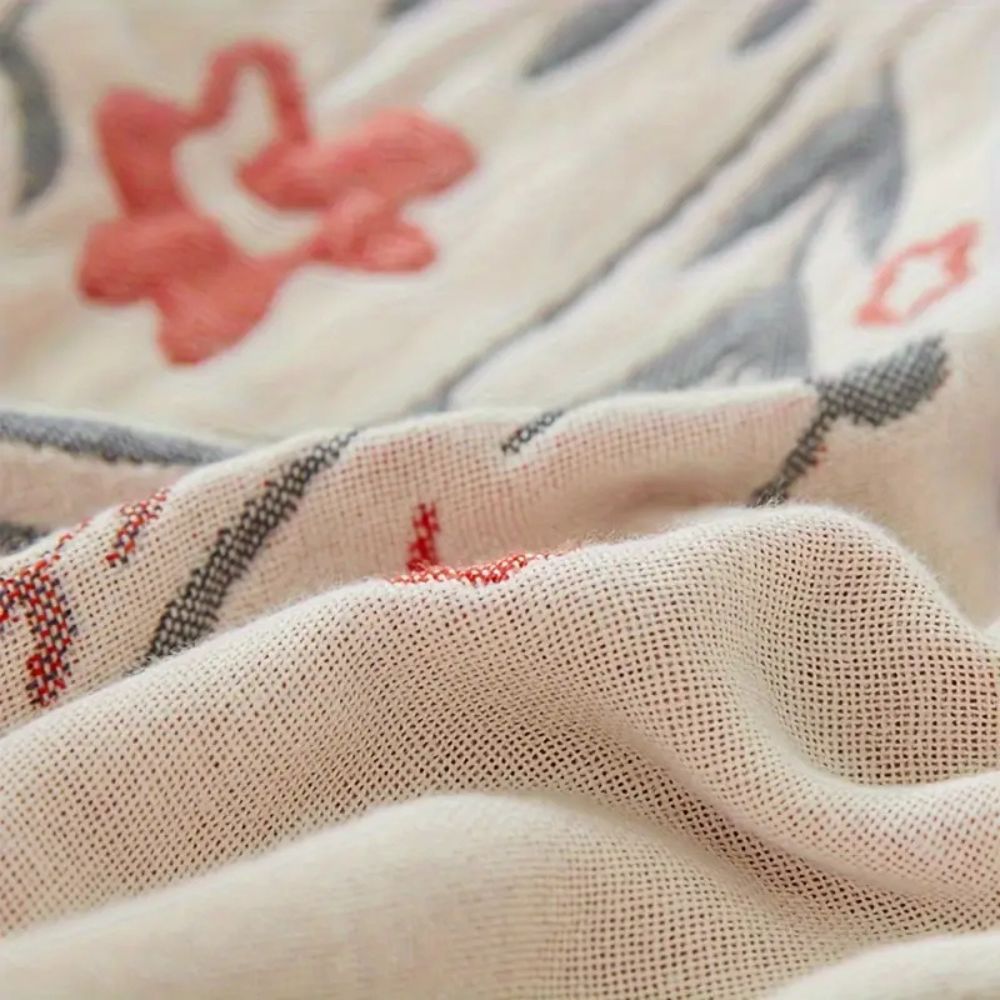 100% Cotton Reversible Floral Blanket (All-Season)