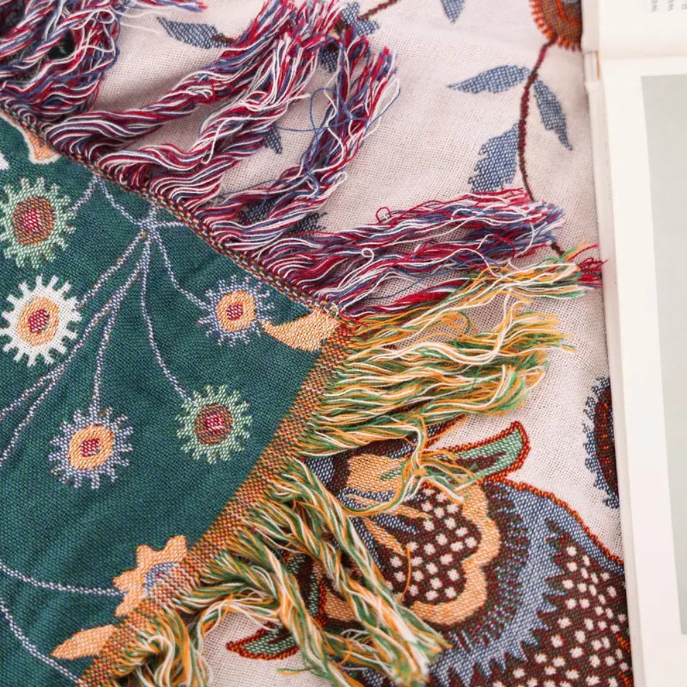 100% Cotton Reversible Floral Blanket (All-Season)