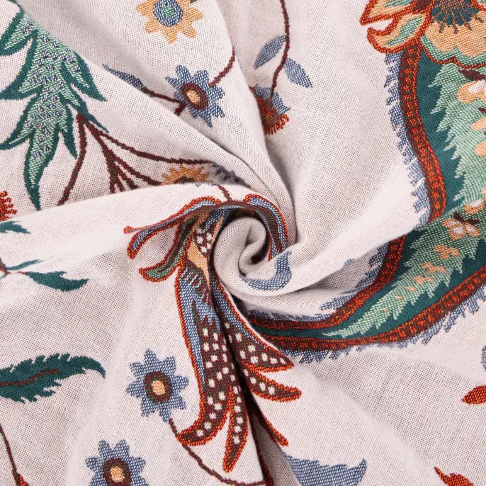 100% Cotton Reversible Floral Blanket (All-Season)