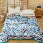 100% Cotton Reversible Floral Jacquard Blanket