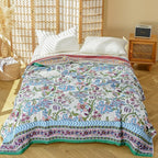 100% Cotton Reversible Floral Jacquard Blanket