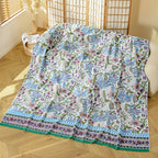 100% Cotton Reversible Floral Jacquard Blanket