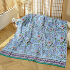 100% Cotton Reversible Floral Jacquard Blanket