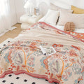 100% Cotton Reversible Floral Jacquard Blanket (98 x 98 in)