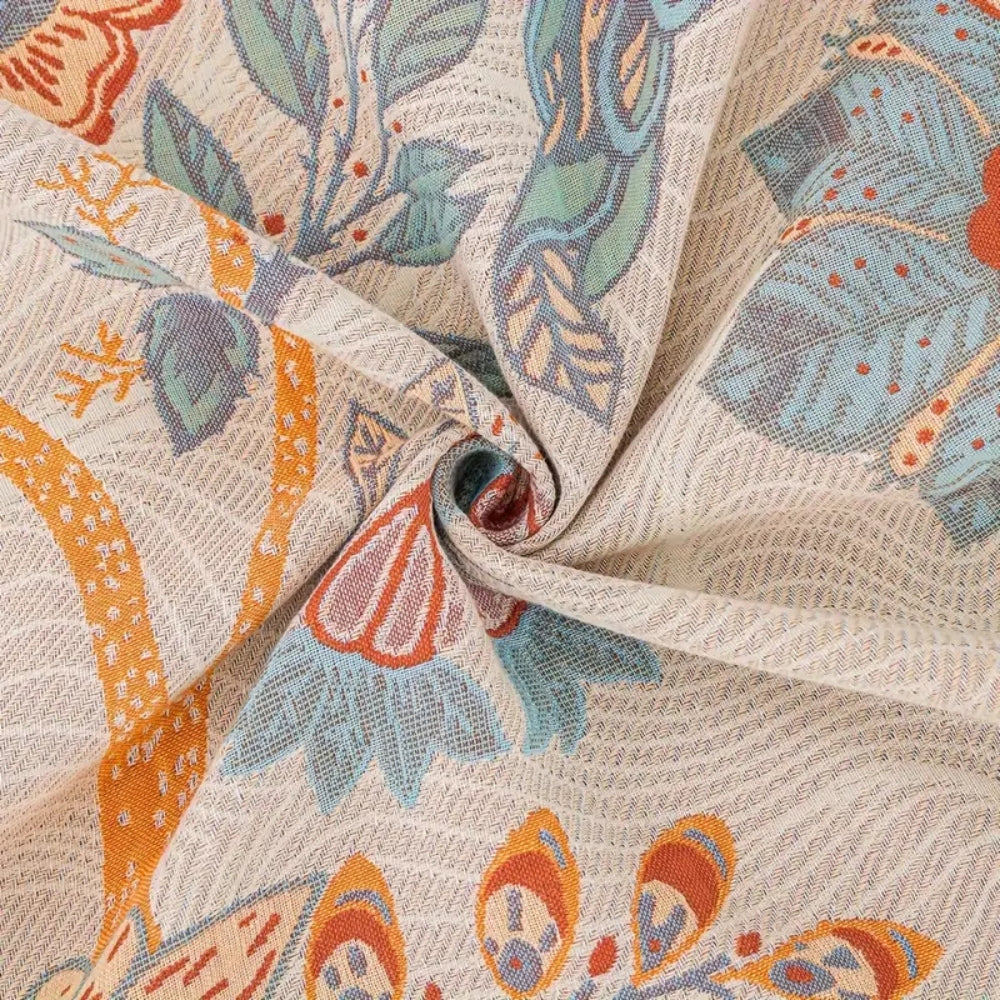 100% Cotton Reversible Floral Jacquard Blanket (98 x 98 in)