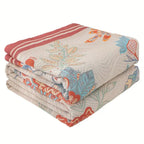100% Cotton Reversible Floral Jacquard Blanket (98 x 98 in)