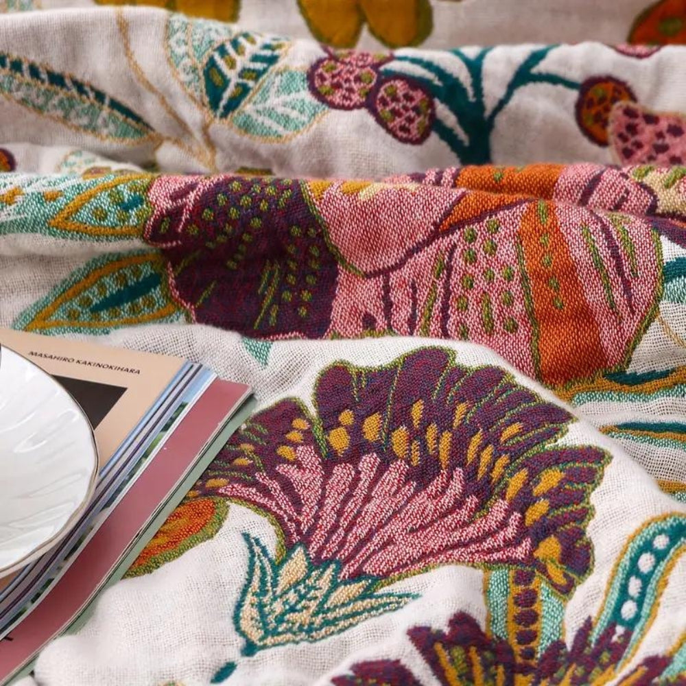 100% Cotton Reversible Jacquard Throw (All-Season)
