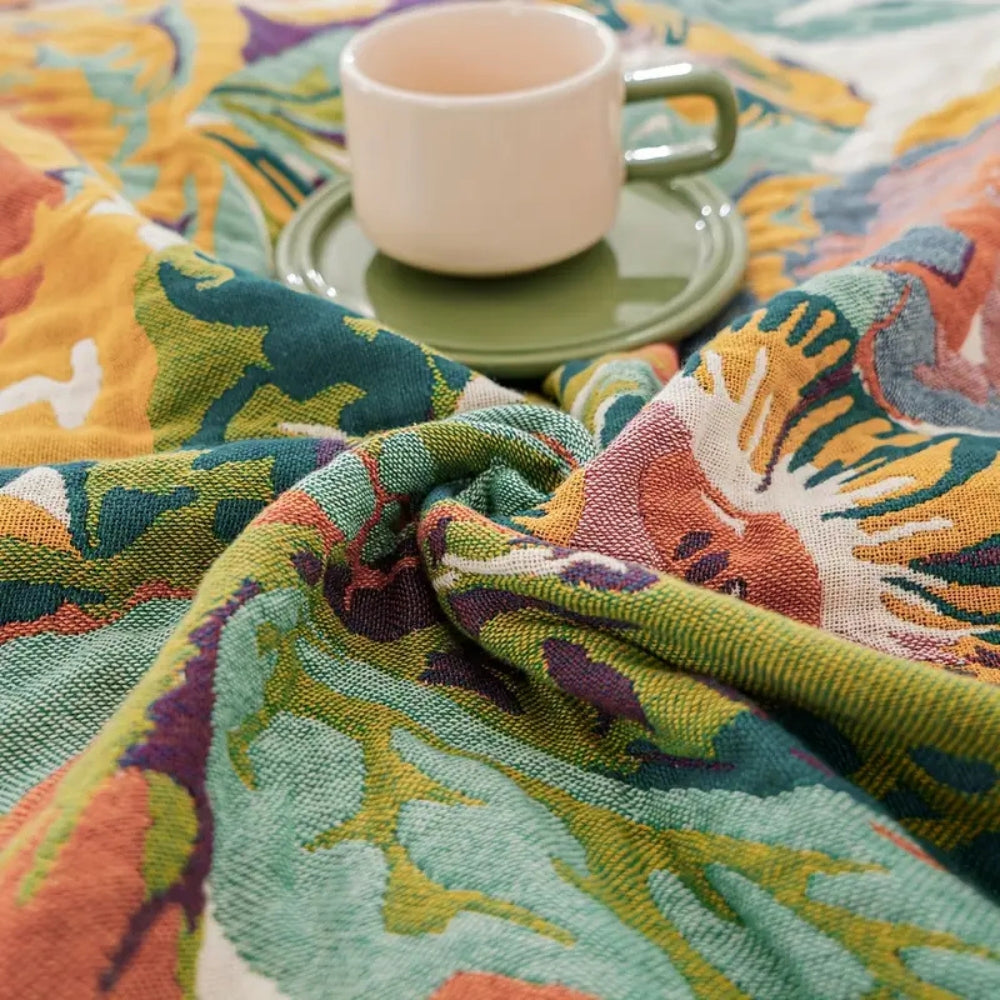 100% Cotton Reversible Jacquard Throw Blanket (79 x 90.5 in)