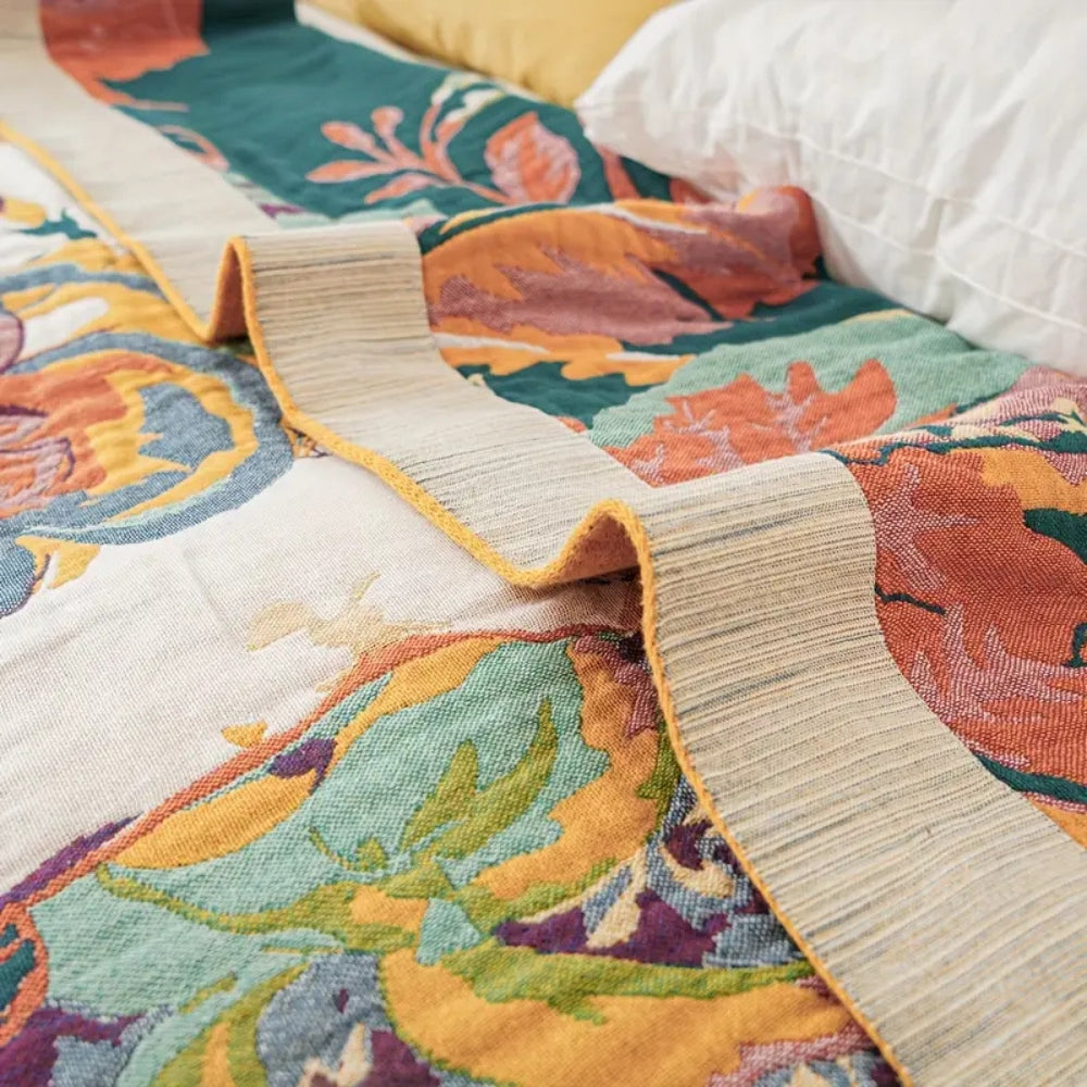 100% Cotton Reversible Jacquard Throw Blanket (79 x 90.5 in)
