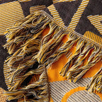 100% Cotton Reversible Tribal Patchwork Throw (Tassel Fringe)