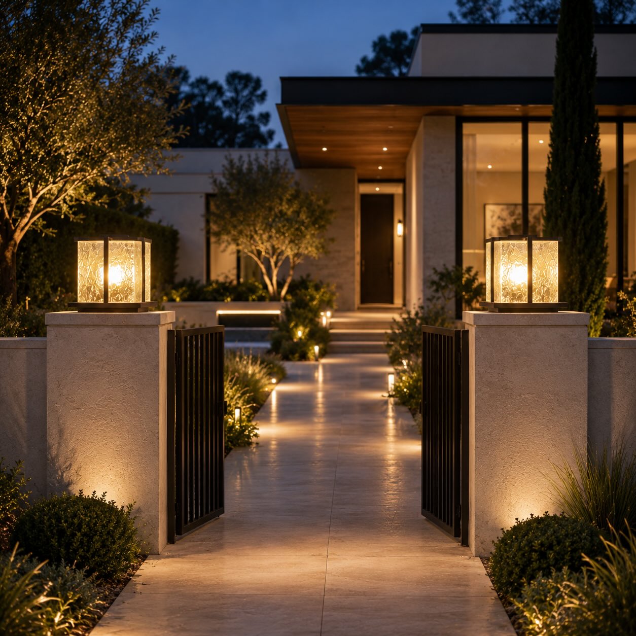 12W Warm LED Stainless Steel Pillar Light