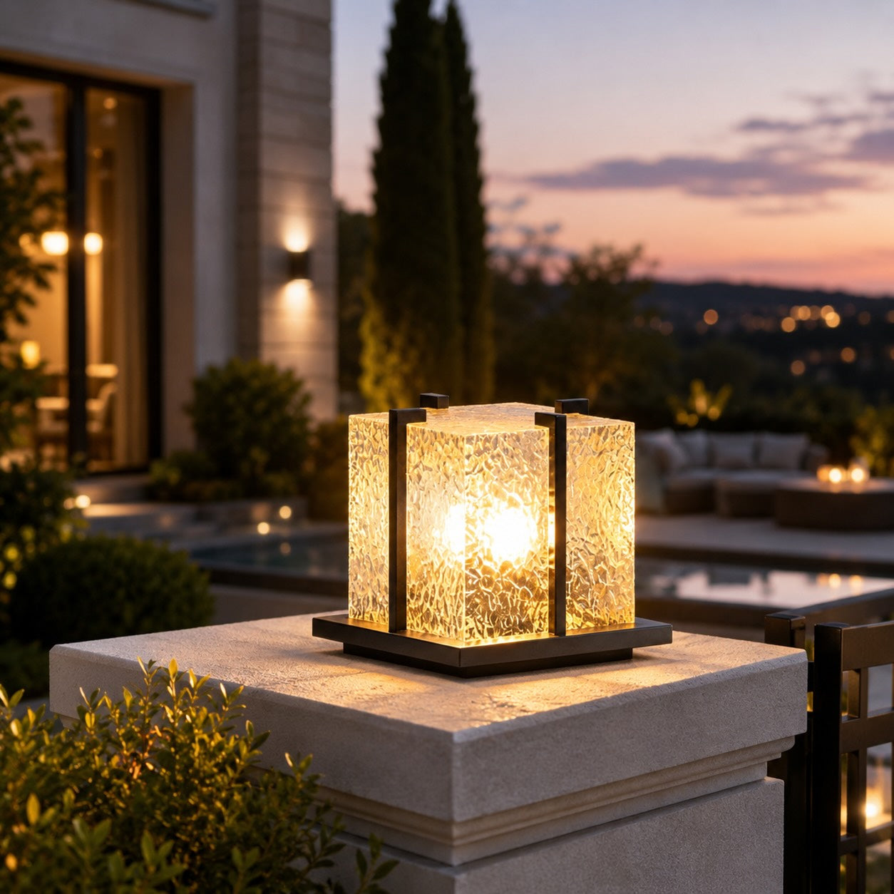 12W Warm LED Stainless Steel Pillar Light