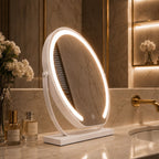 15x Magnification & 3-Color LED Vanity Mirror (360° Swivel)