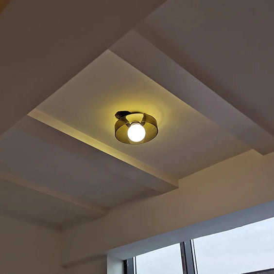 2-in-1 Wall & Ceiling Dimmable Stone Glass Flush Mount Light
