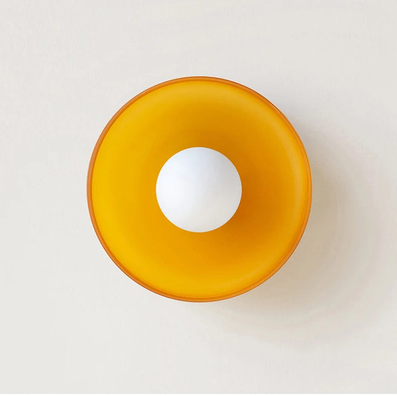 2-in-1 Wall & Ceiling Dimmable Stone Glass Flush Mount Light